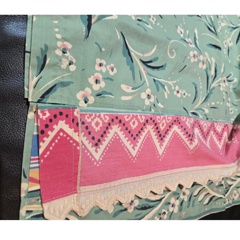 Unbranded Floral‎ Valance Green Pink Vintage Cottagecore 26x18 Good - Picture 8 of 12